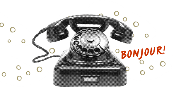 telephone image with word bonjour!