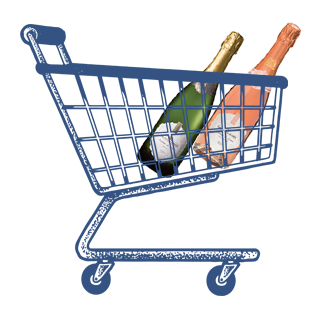 Shopping cart with Gratien & Meyer wine